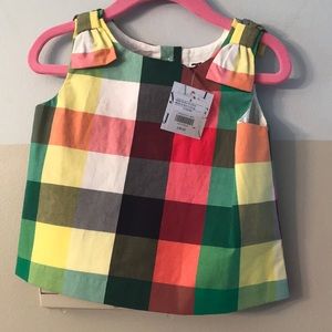 3T Janie and Jack checkered multicolor top